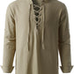 Men's Medieval Vintage Long Sleeve Lace Up Shirt