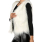 Tanming Women's Fashion Autumn And Winter Warm Short Faux Fur Vests Large Grey