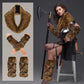 Xtinmee 5 Pieces Halloween Viking Costume, Viking Fur, Viking Faux Fur Collar, Fur Leg Warmer, Fur Hand Warmers, Viking Fur Classic Style