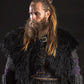 L'VOW Men's Viking Fur Collar Medieval Renaissance Wrap King Warrior Cape Shawl Halloween LARP Winter Cosplay Costume Brown-1