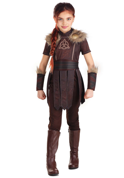 Victorious Viking Shieldmaiden Costume for Girls - Halloween Kids Viking Costume