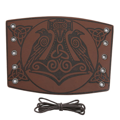 JAOYU Leather Bracer Medieval Vambrace Wrist Armor Arm Cuff Viking Arm Guard Leather Gauntlet Wristband LARP Accessories 2PCS Jyph060-brown