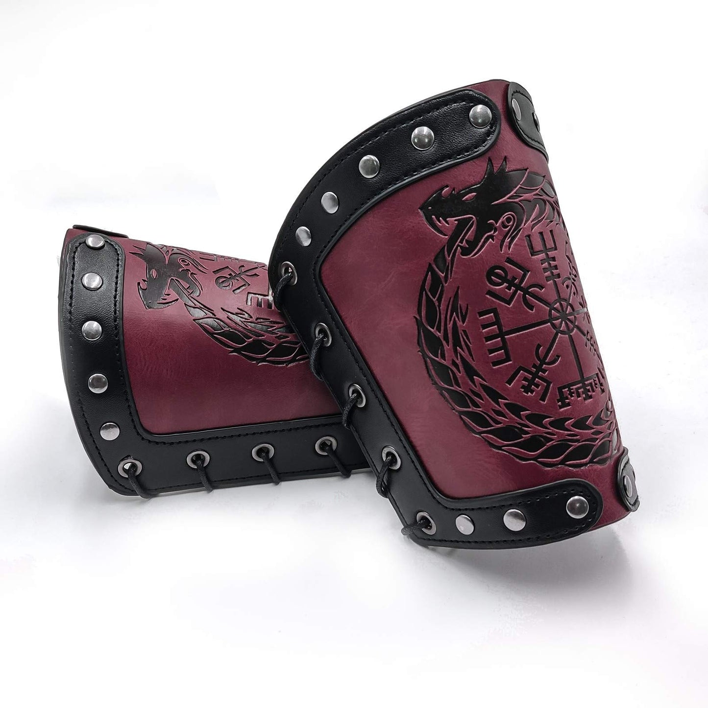 HiiFeuer Embossed Jormungandr Leather Arm Armor