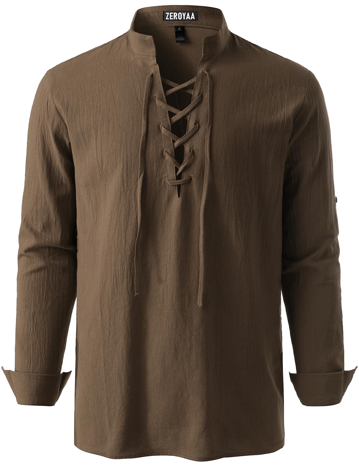 Men's Medieval Vintage Long Sleeve Lace Up Shirt