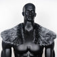 L'VOW Men's Viking Fur Collar Medieval Renaissance Wrap King Warrior Cape Shawl Halloween LARP Winter Cosplay Costume Brown-1