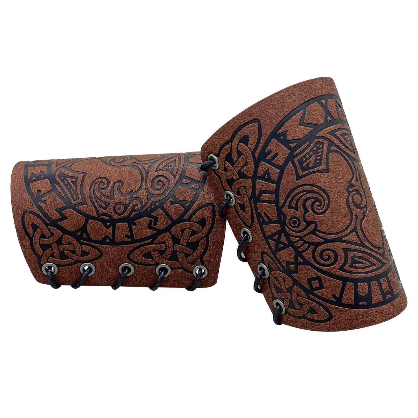 HiiFeuer Viking Arm Bracer, Embossed Norse Symbol