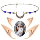 FRESHME Elf Ears with Deer Head Chain, Sliver Antler Headpieces and Fairy Ears Viking Vintage Headbands Headdress Jewelry for Women Girls Masquerade Halloween Cosplay Costume Hair Accessories Sliver Antler Headpiece