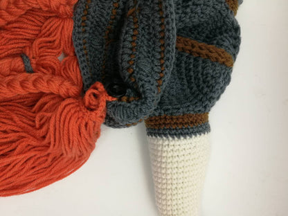 Viking Horned Beanie with Yarn Beard