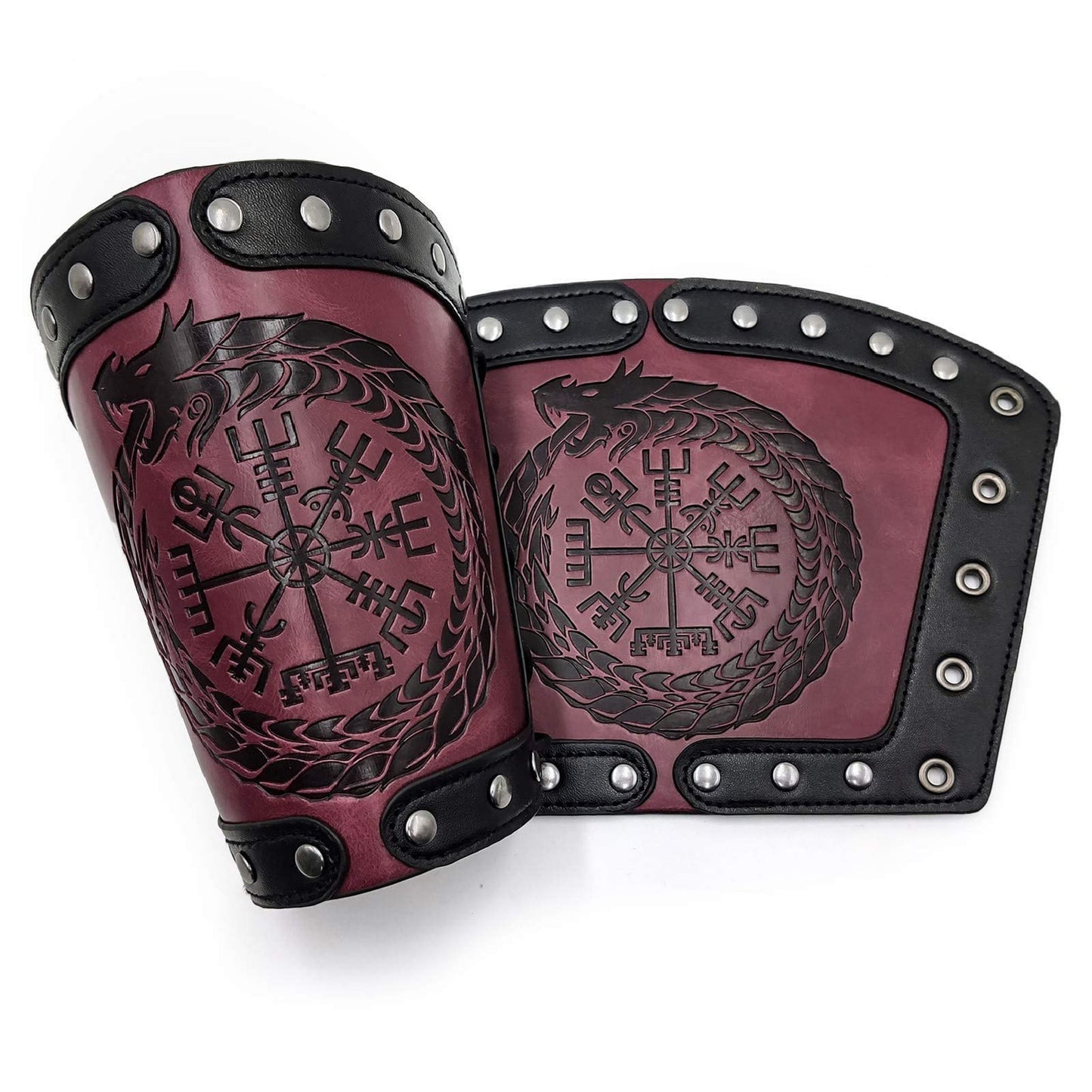 Jeilwiy Viking Bracers Medieval Leather Bracers