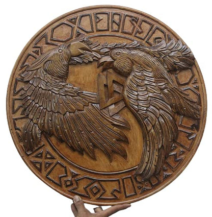 Hugin and Munin Authentic Battleworn Viking Shield, 24"