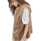 Tanming Women's Fashion Autumn And Winter Warm Short Faux Fur Vests Large Grey