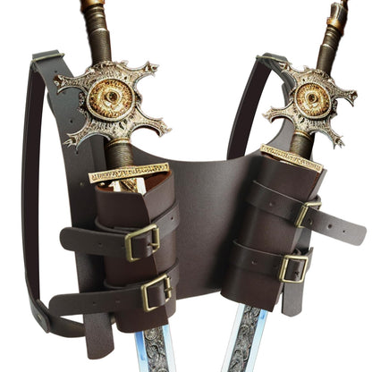 SMARCH Medieval Viking Leather Arm Guards for Men Renaissance Renaissance Viking Pirates Cosplay Costume Accessories for Halloween Parties, LARP and Ren Faire Cosplay (Brown) Arm Guards Brown