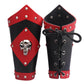 GelConnie Leather Gauntlet Wristband Viking Leather Arm Guard Medieval Armor Bracers Leather Armband Wrist Guards Cosplay Black Leather Bracers