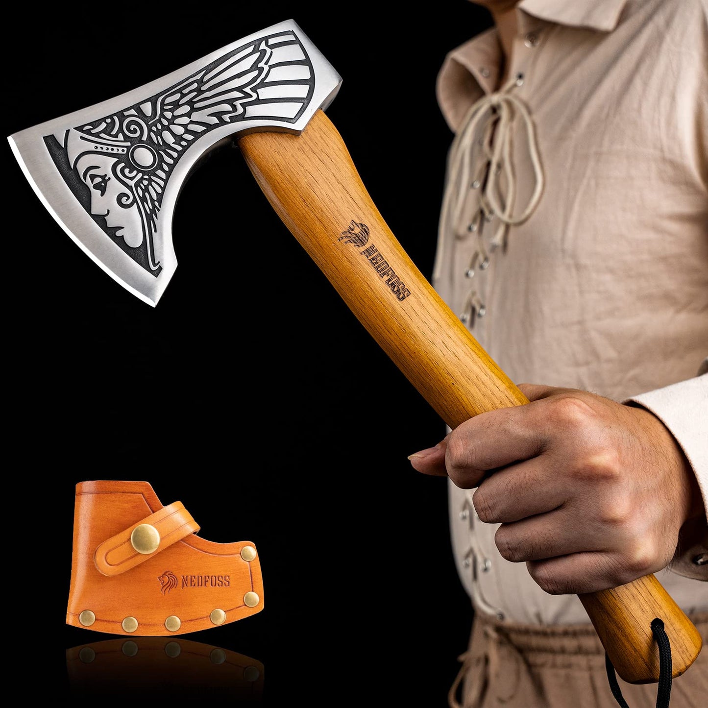 Valkyrie Engraved Viking 13" Hand Axe