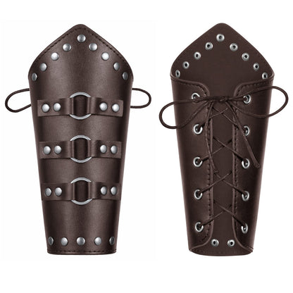 Medieval Knight PU Leather Corset Belt Shawl Men Renaissance Half Shoulder Cape Scarf Buckle Bracers Retro Accessories One Size Type1