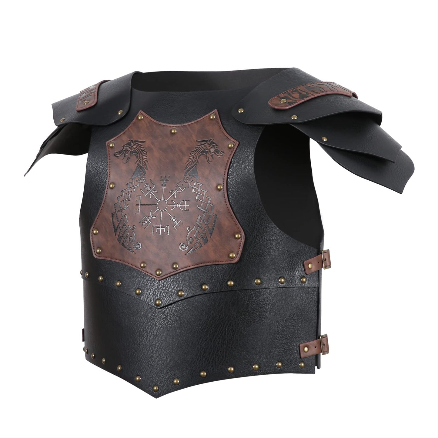 HZMAN Viking Warrior Chest Armor Medieval PU Leather Vest