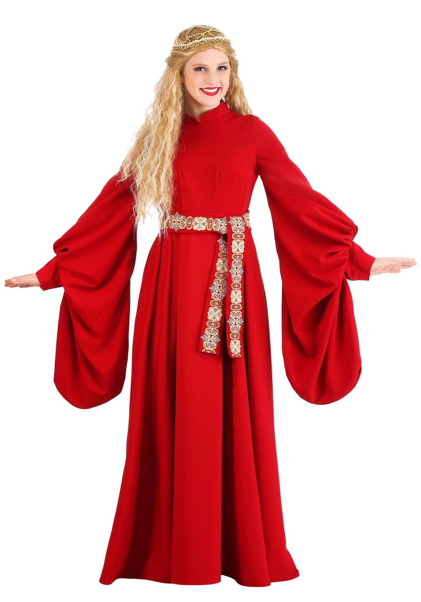 Robin Red Belled Sleeves Dress