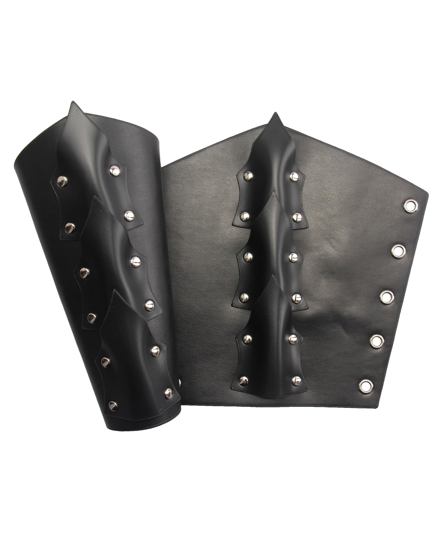 GelConnie Leather Gauntlet Wristband Viking Leather Arm Guard Medieval Armor Bracers Leather Armband Wrist Guards Cosplay Black Leather Bracers