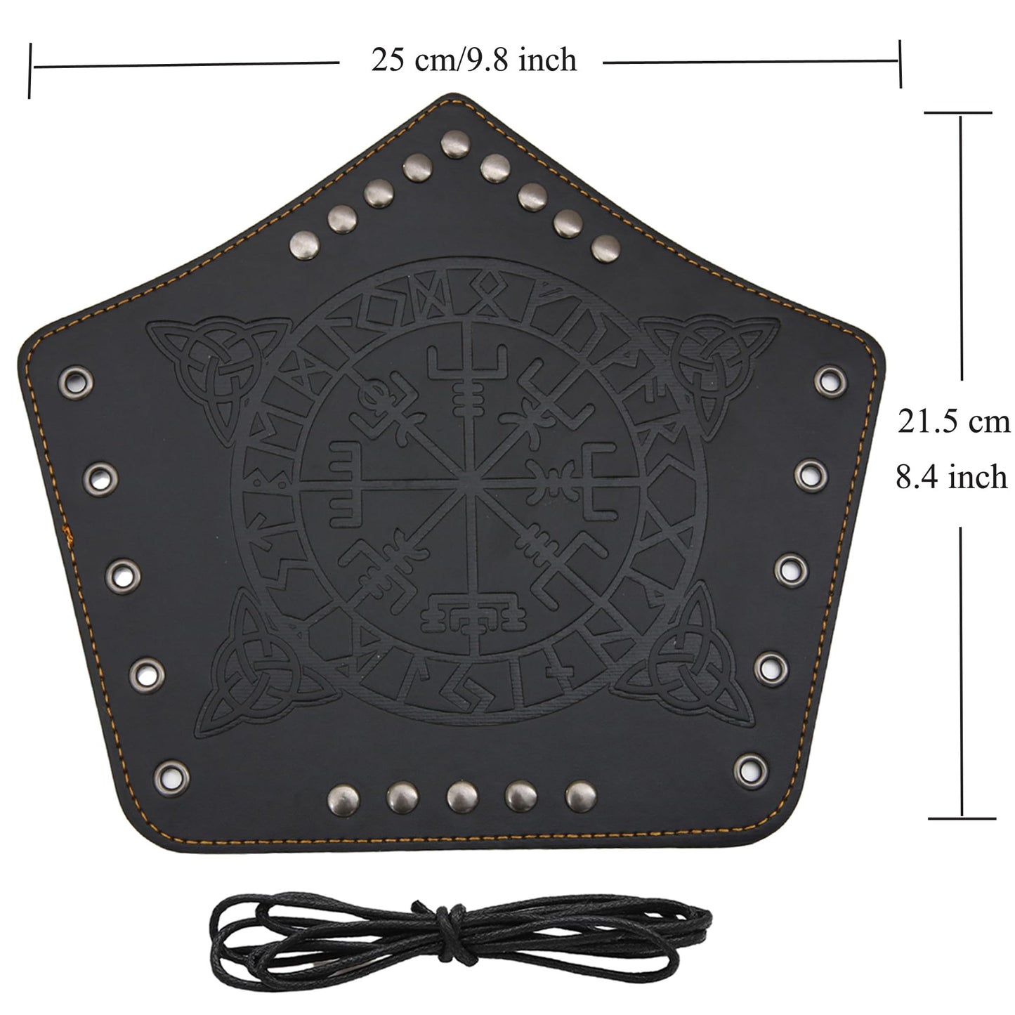 GelConnie Leather Gauntlet Wristband Viking Leather Arm Guard Medieval Armor Bracers Leather Armband Wrist Guards Cosplay Black Leather Bracers