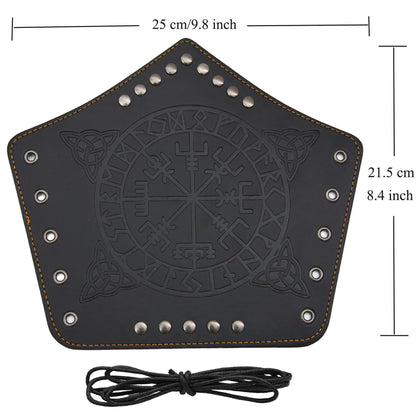 GelConnie Leather Gauntlet Wristband Viking Leather Arm Guard Medieval Armor Bracers Leather Armband Wrist Guards Cosplay Black Leather Bracers