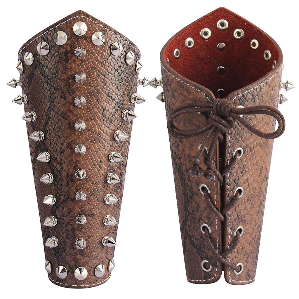 Leather Gauntlet Wristband Medieval Archery Bracers