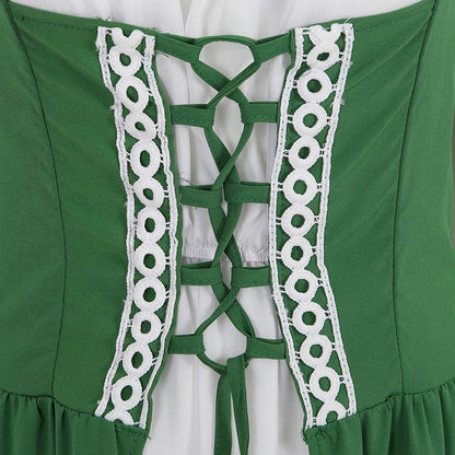 Renaissance Dresses for Women Medieval Costume Irish Long Over Dress Victorian Vintage Halloween X-Large 6508-dark Green