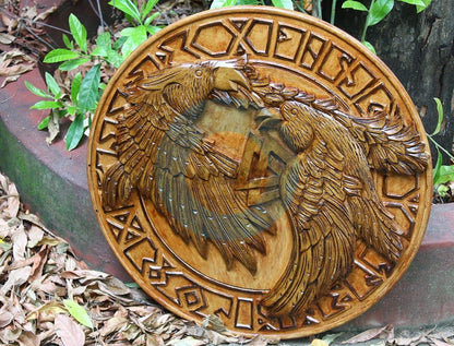 Hugin and Munin Authentic Battleworn Viking Shield, 24"