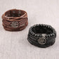 HZMAN Genuine Leather Tree of life Bracelets Men Women, Tiger Eye Natural Stone Lava Rock Beads Ethnic Tribal Elastic Bracelets Wristbands Classic Set