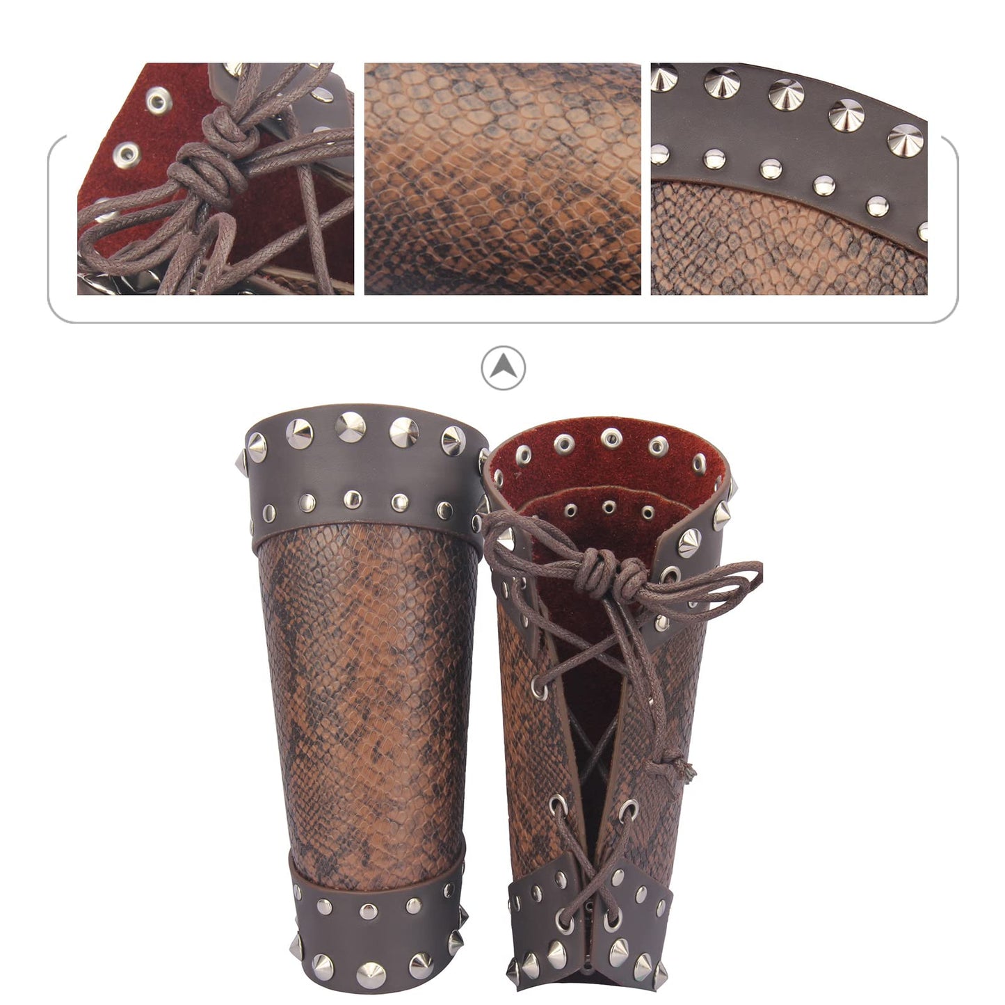 Leather Gauntlet Wristband Medieval Archery Bracers