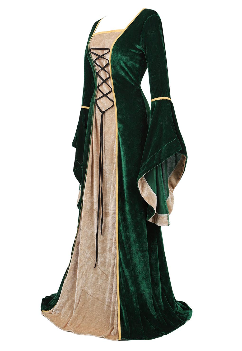 Black Women's Medieval Renaissance Costume Velvet Queen Dresses