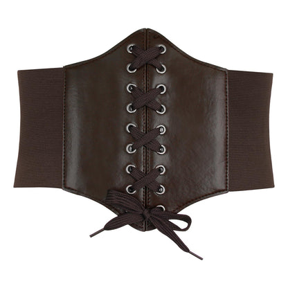 Womens Corset Belts Lace-up Tied Waspie Belt Retro Waist Cinch Belt