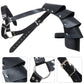 Medieval Knight PU Leather Corset Belt Shawl Men Renaissance Half Shoulder Cape Scarf Buckle Bracers Retro Accessories One Size Type1