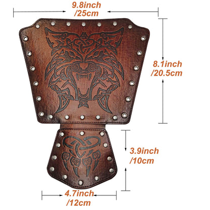 JAOYU Leather Bracer Medieval Vambrace Wrist Armor Arm Cuff Viking Arm Guard Leather Gauntlet Wristband LARP Accessories 2PCS Jyph060-brown