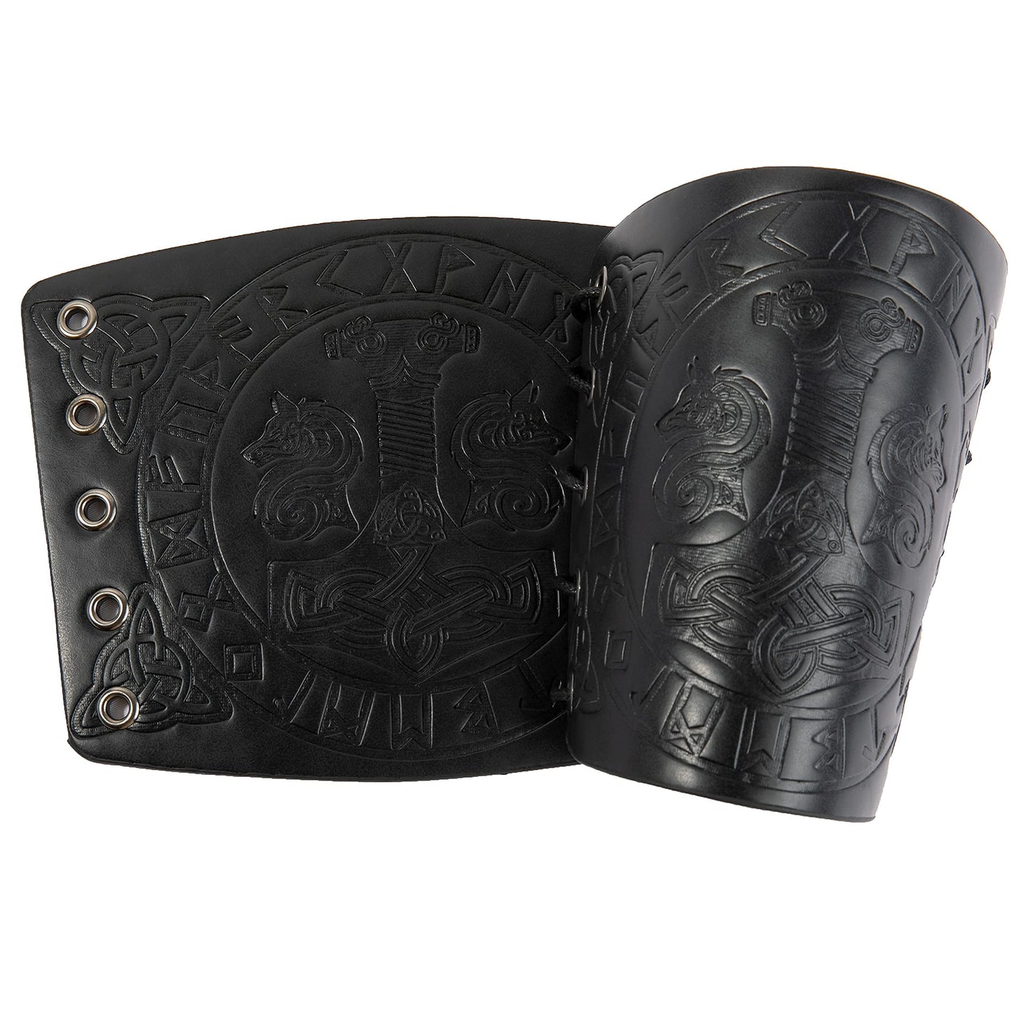 HiiFeuer Viking Arm Bracer, Embossed Norse Symbol