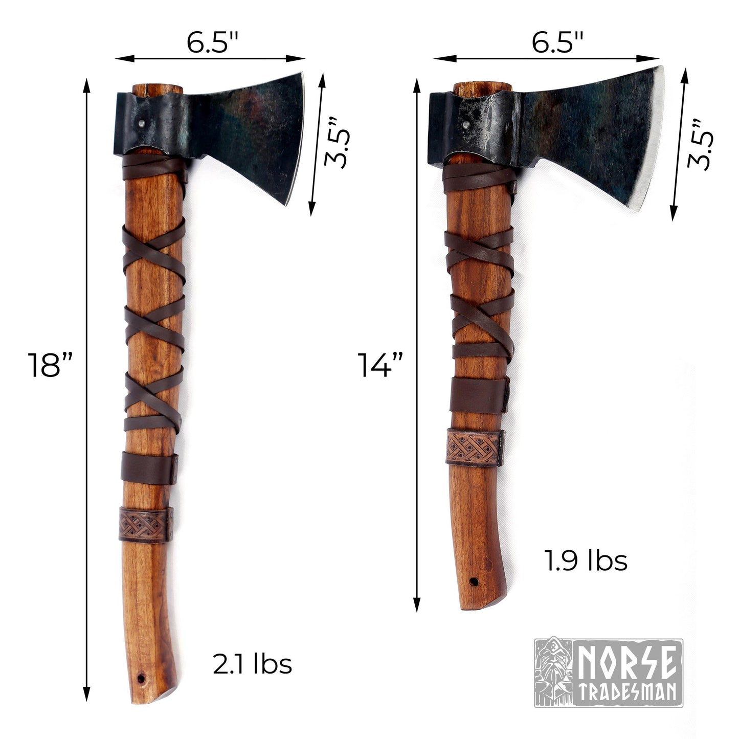 Leather-Wrapped Viking Throwing Axe