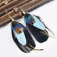Punk Vintage Long Tassel Feather Beads Drop Wolf Tooth Pendant Earring Fish Hook Earrings Brown A