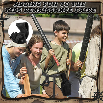 Sanwuta 3 Pcs Kids Viking Costume O Ring Medieval Viking Belt Renaissance Waist Bag Medieval Sword Holder for Halloween Brown Cool