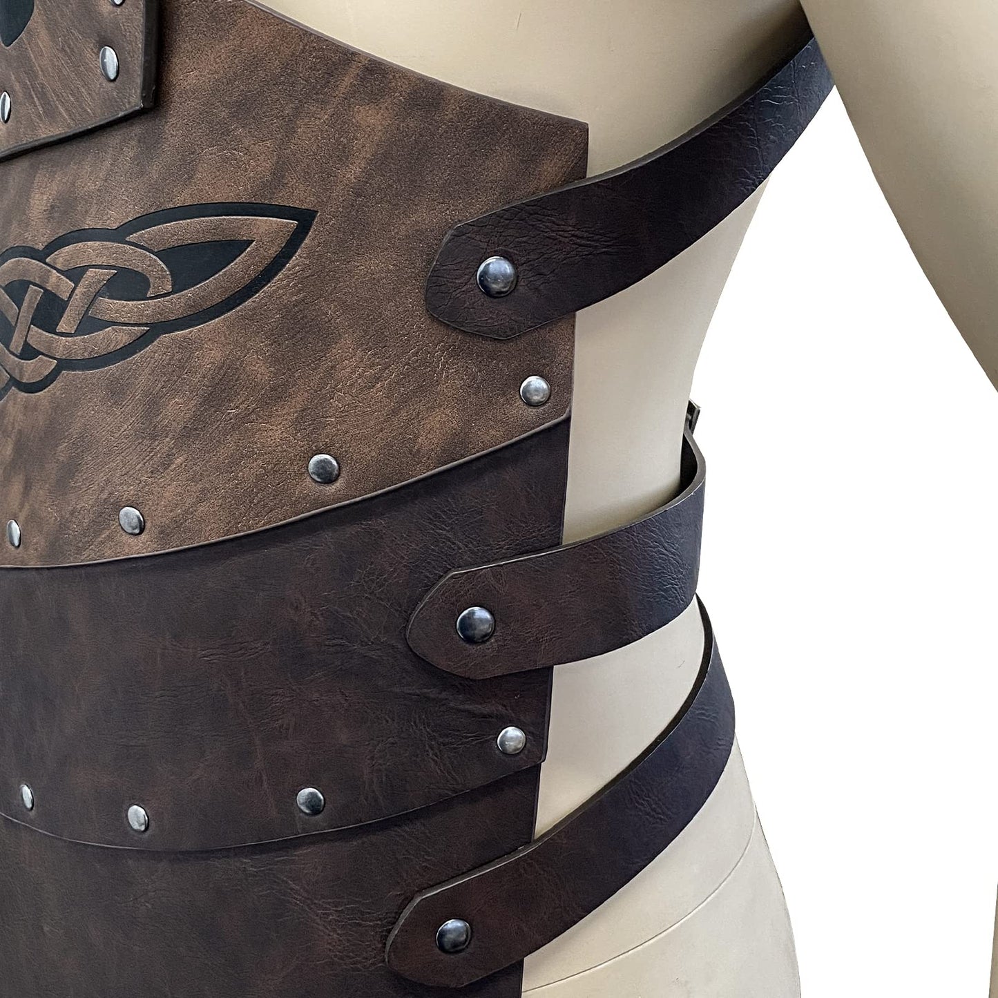 HiiFeuer Viking Faux Leather Embossed Chest Armor