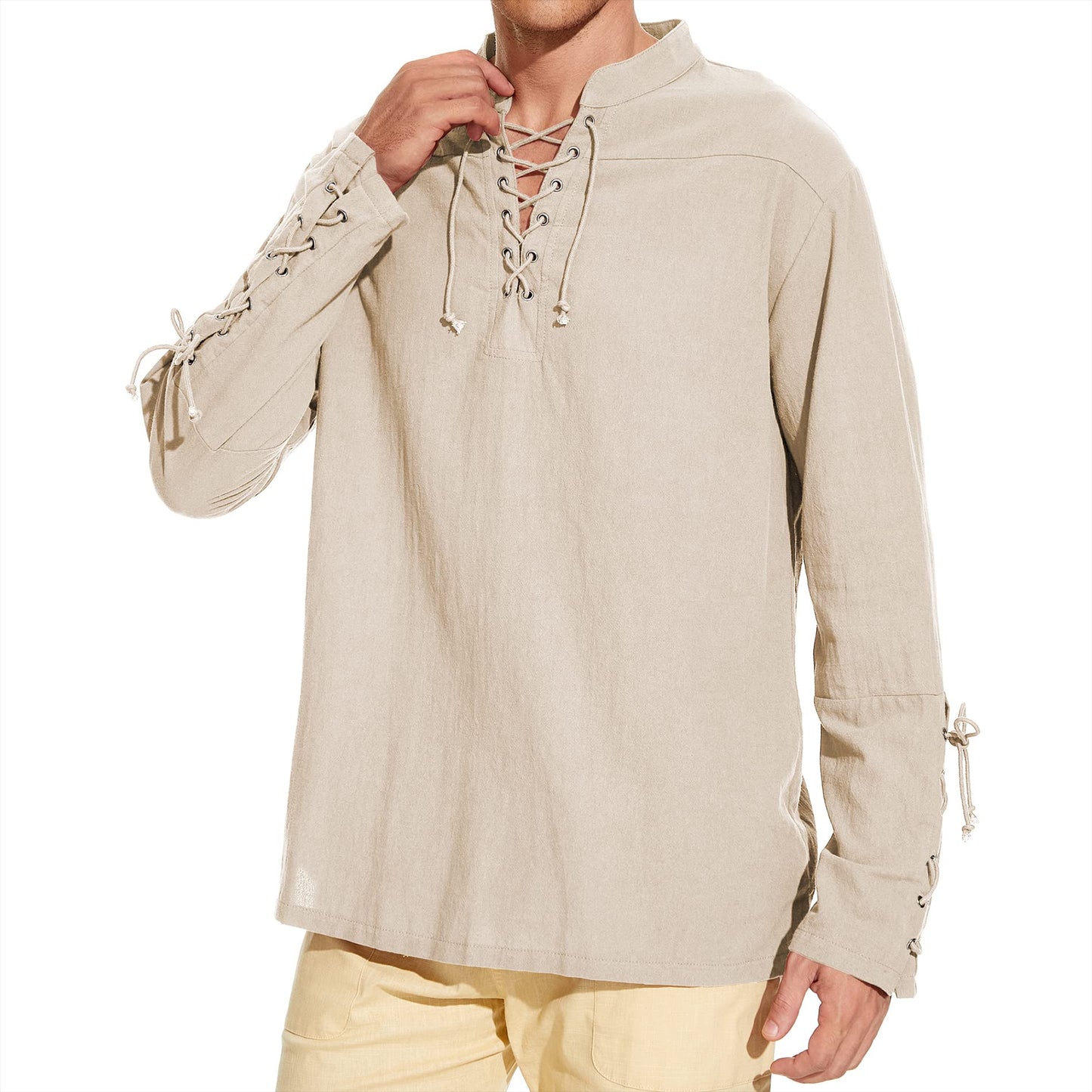 Viking Lace-Throat Slim Fit Tunic