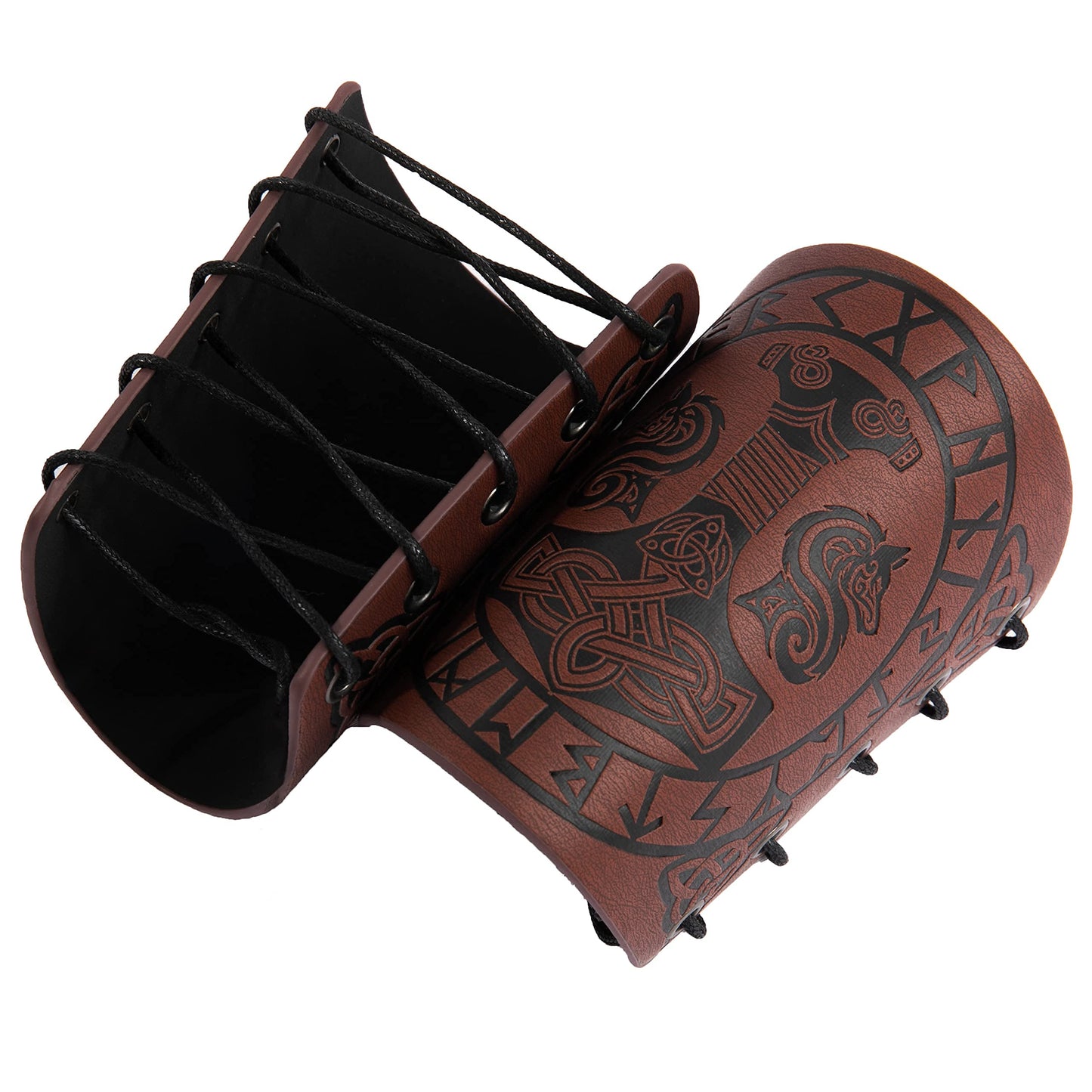 HiiFeuer Viking Arm Bracer, Embossed Norse Symbol