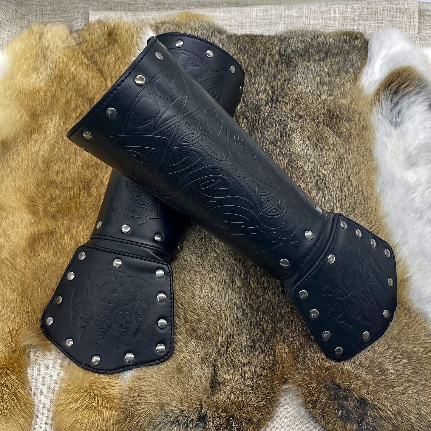 JAOYU Leather Bracers Arm Armor Viking Cuffs