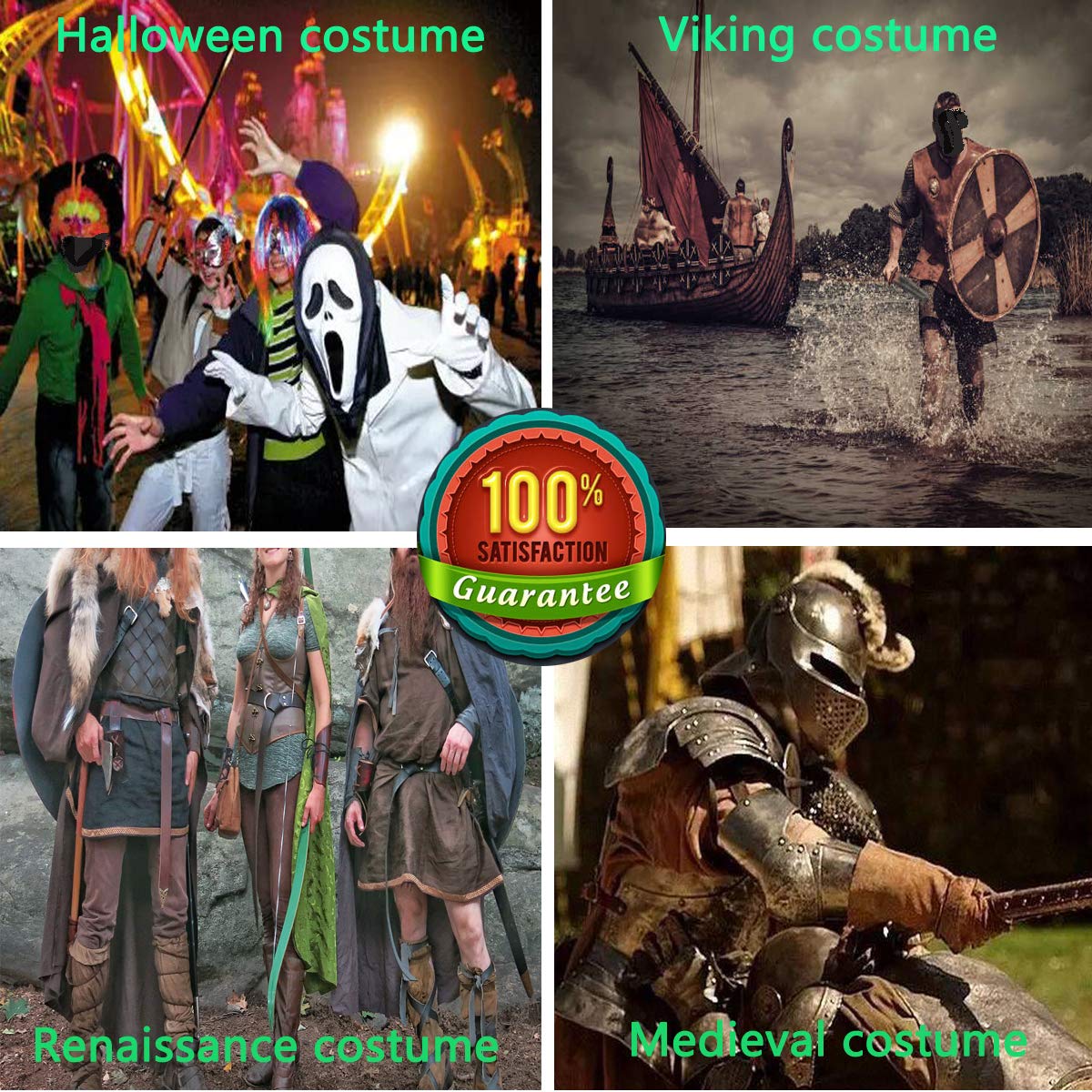 GelConnie Leather Gauntlet Wristband Viking Leather Arm Guard Medieval Armor Bracers Leather Armband Wrist Guards Cosplay Black Leather Bracers