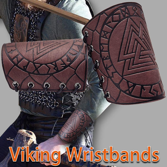 Viking Leather Bracers - Medieval LARP Armor