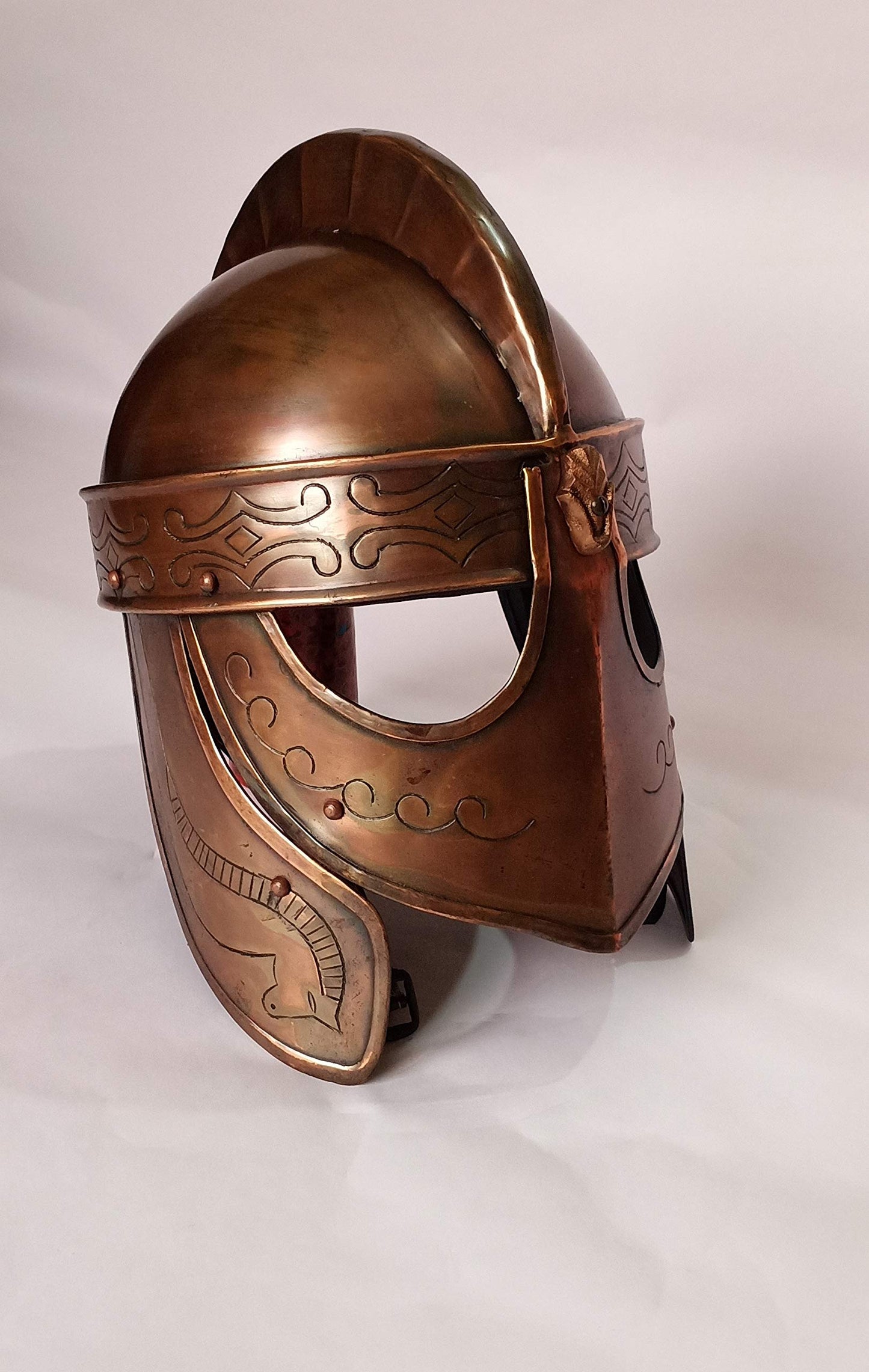 Handcrafted Viking Wolf Armor Helmet