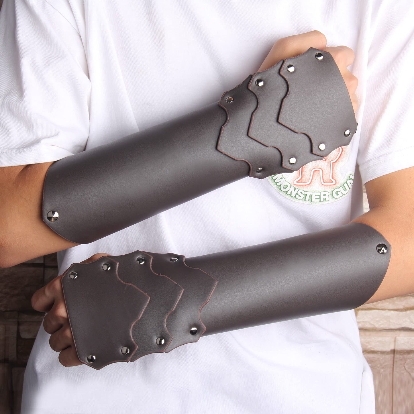 JAOYU Leather Bracers Arm Armor Viking Cuffs