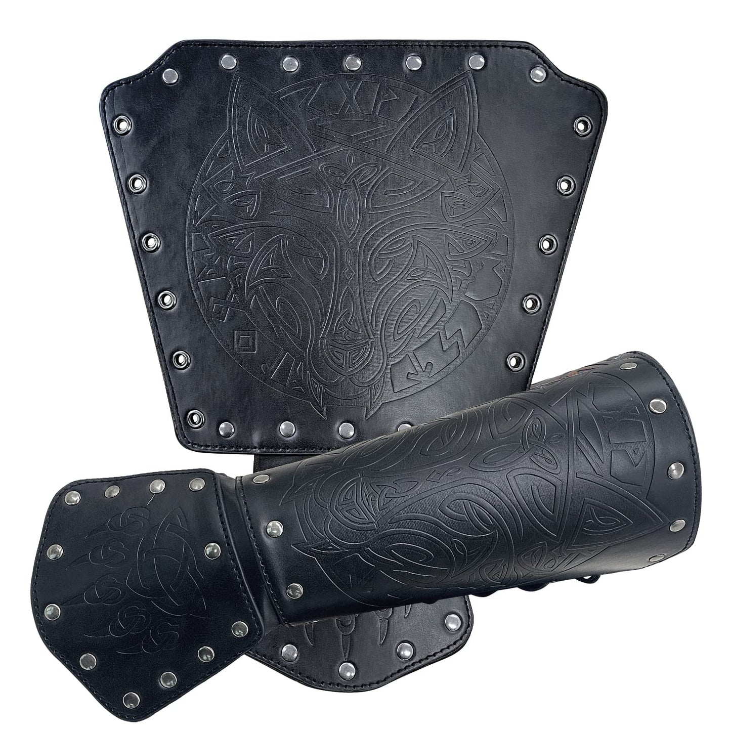 JAOYU Leather Bracers Arm Armor Viking Cuffs