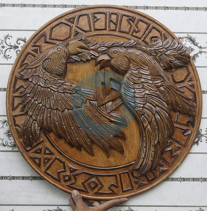 Hugin and Munin Authentic Battleworn Viking Shield, 24"