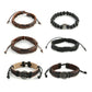 HZMAN Genuine Leather Tree of life Bracelets Men Women, Tiger Eye Natural Stone Lava Rock Beads Ethnic Tribal Elastic Bracelets Wristbands Classic Set