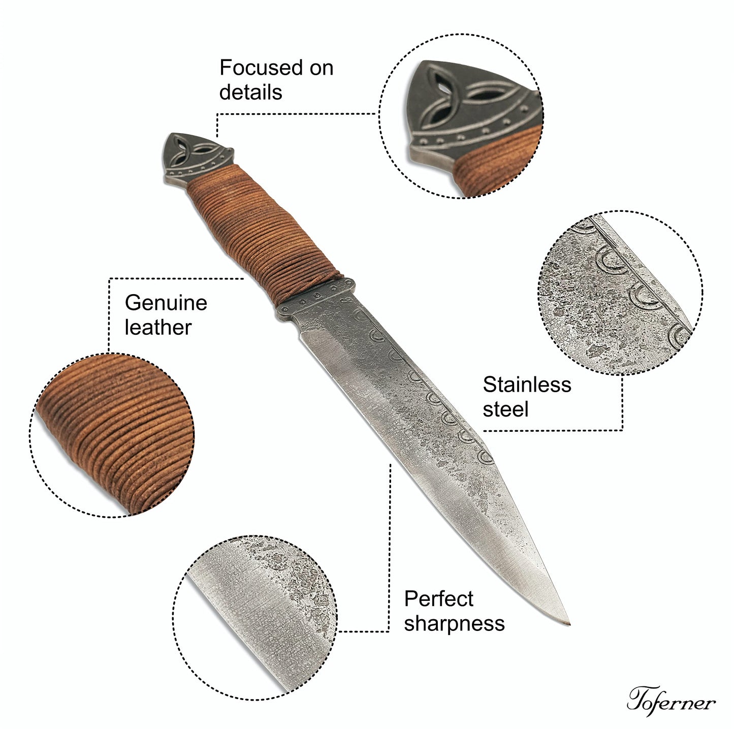 Odin Hand-Forged Knife with Tooled Sheath