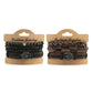HZMAN Genuine Leather Tree of life Bracelets Men Women, Tiger Eye Natural Stone Lava Rock Beads Ethnic Tribal Elastic Bracelets Wristbands Classic Set